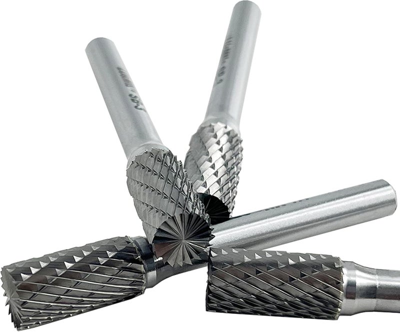 LU&MN SB-3 Tungsten Carbide Burr Cylinder Shape Double Cut Rotary Burrs File, 4pcs - Image 3